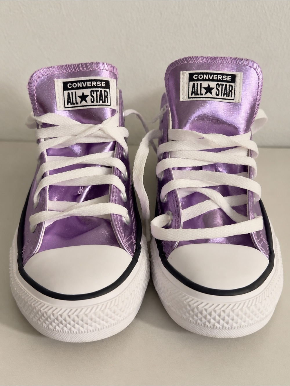 Converse Metallic Lavender Low Top Sneakers